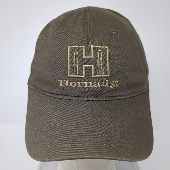 Hornady Strapback Baseball Cap Brown One Size Adjustable Embroidered 6 Panel - Picture 2 of 9